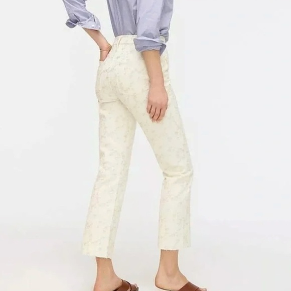 EUC J. Crew 10” Billie Demi Boot Crop Jean in Eyelet Size 28 - Picture 2 of 13